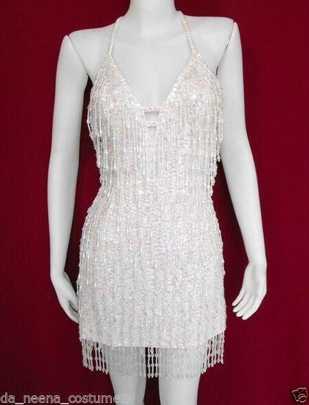 Da neena m004 hot sexy salsa dance tiered beaded fringe dress xs-xl