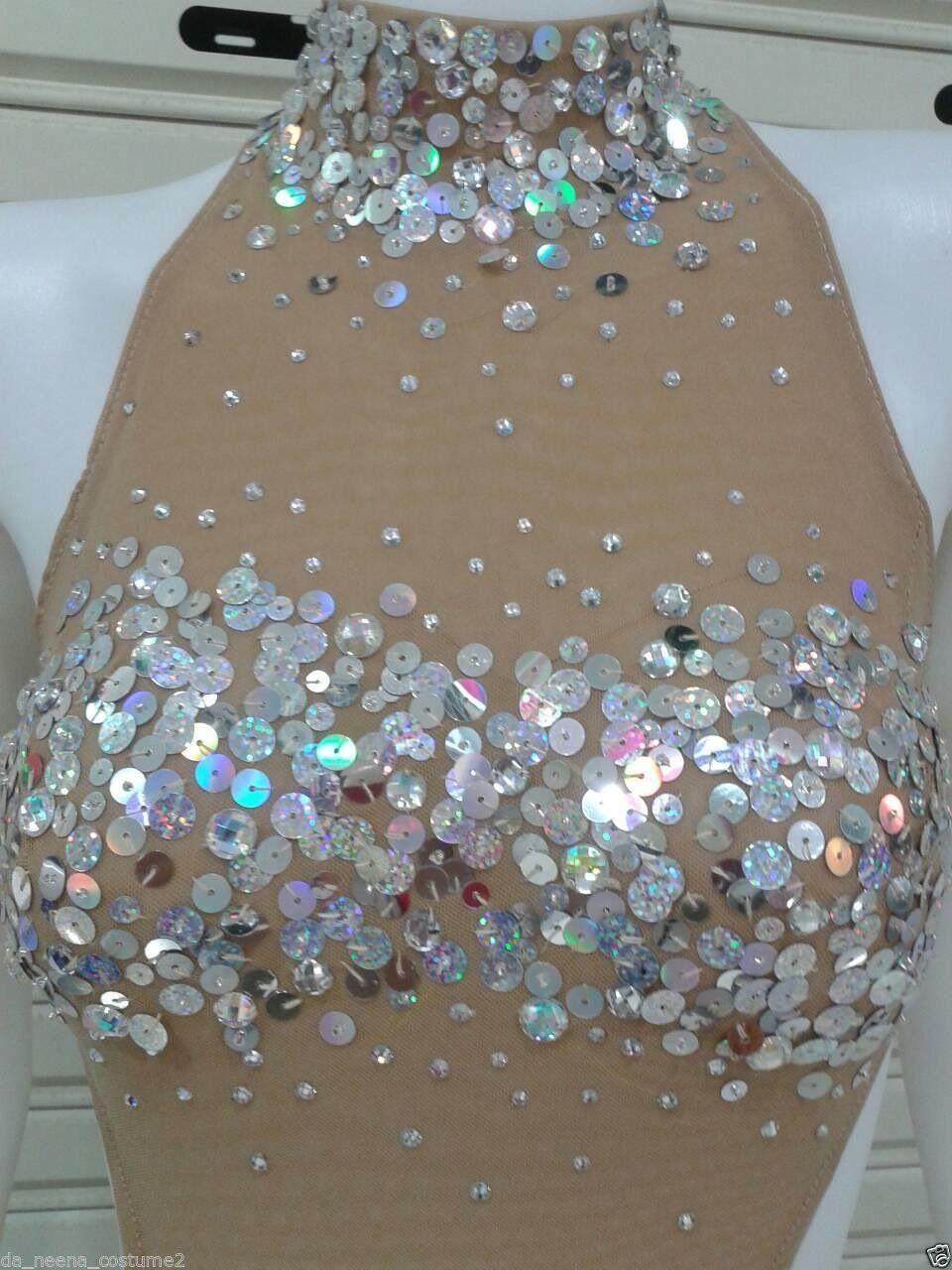 Daneena m561 cute crystal cher vegas burlesque bugle leotard bodysuit xs-xl