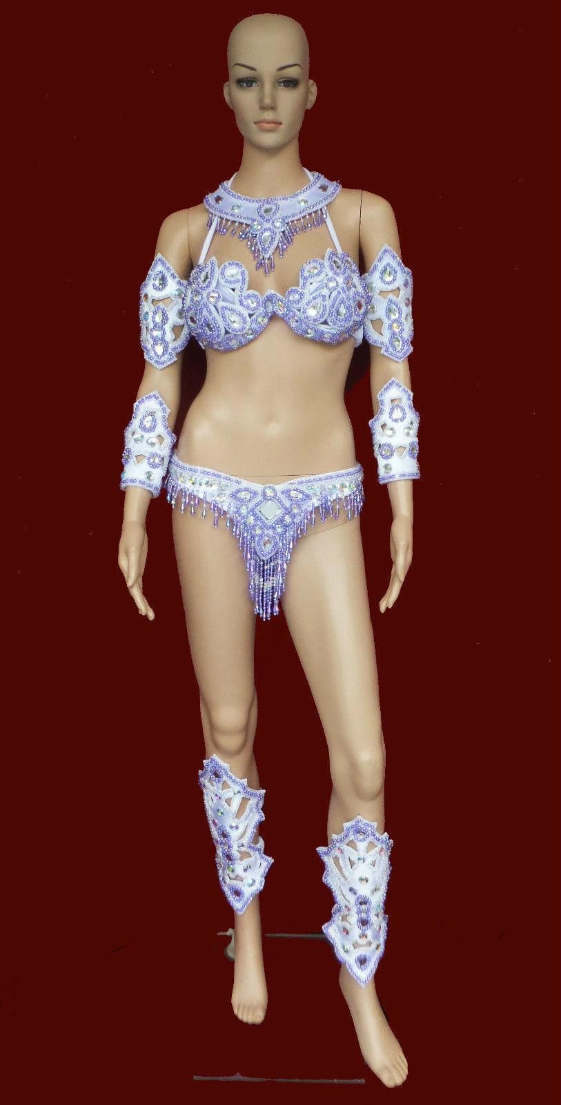 Da neena t017n samba parade brazil feather bra bikini costume set xs-xl