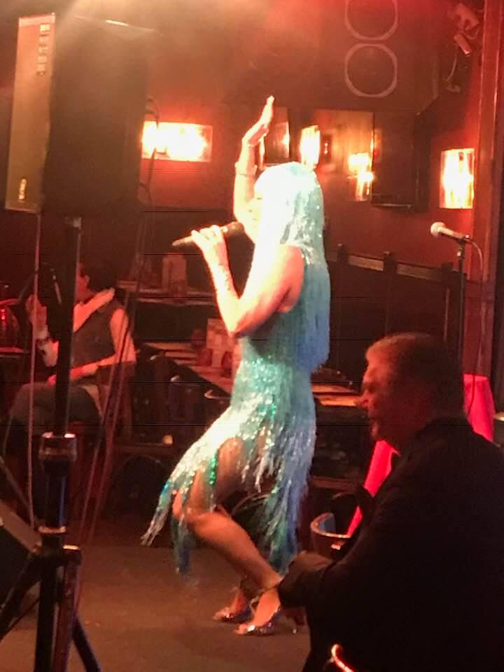 Daneena m535z cher vegas burlesque bugle beaded leotard bodysuit with wig xs-xl