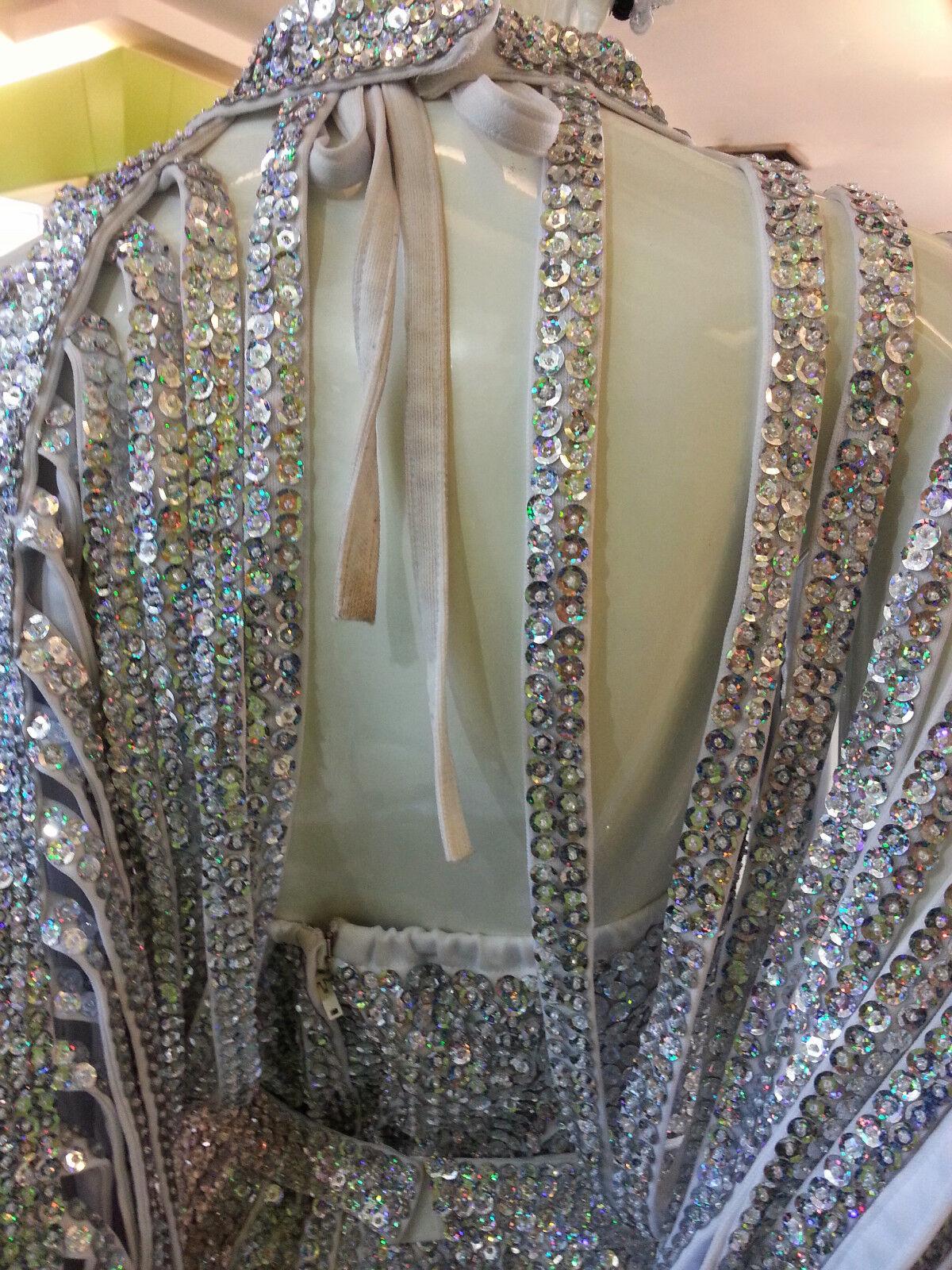 Daneena m557c vegas burlesque sequin cher leotard bodysuit dress xs-xl