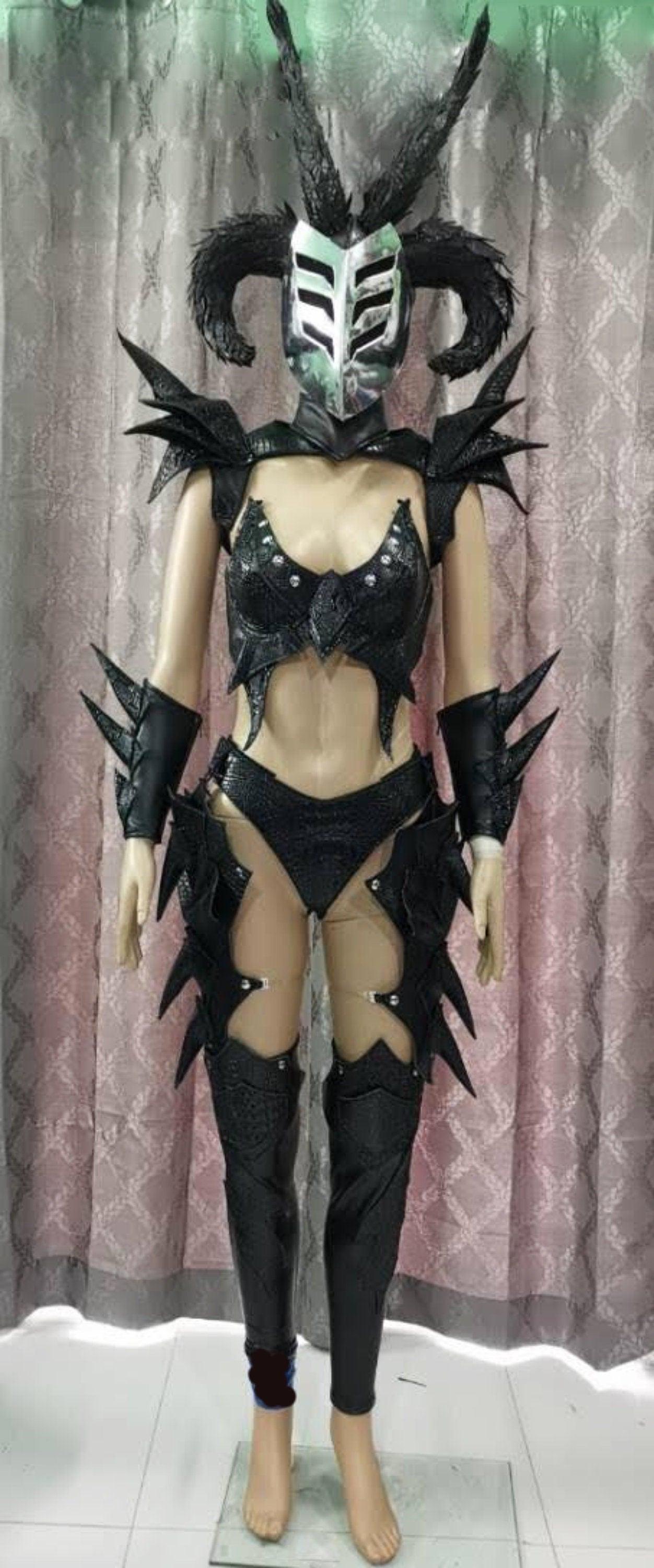 Da neena c1101 reptile snake alien leather headdress shoulder pieces costume set xs-xl