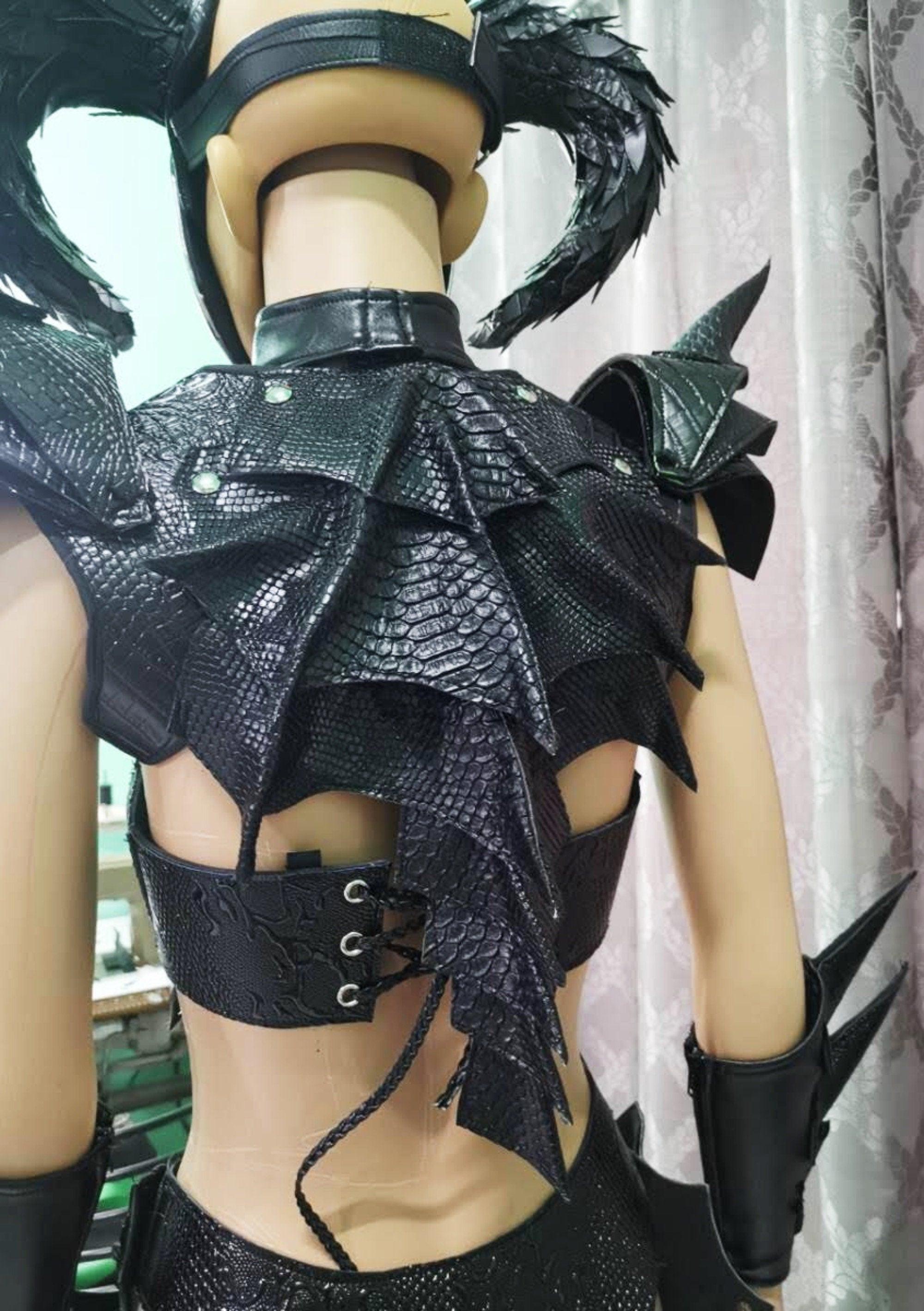 Da neena c1101 reptile snake alien leather headdress shoulder pieces costume set xs-xl