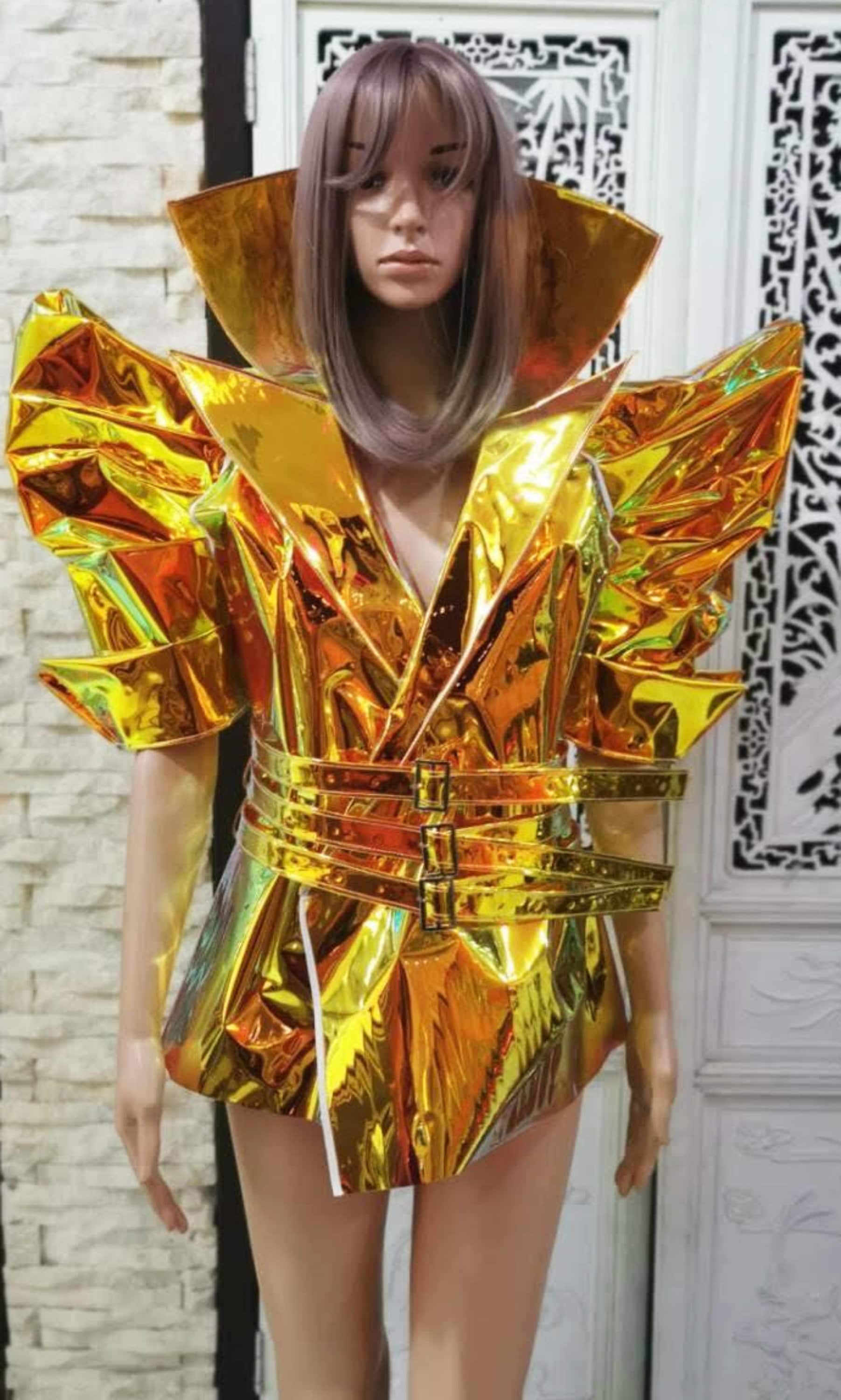 Da neena l1096 samurai inspired futurelistic leather pageant vegas jacket xs-xl