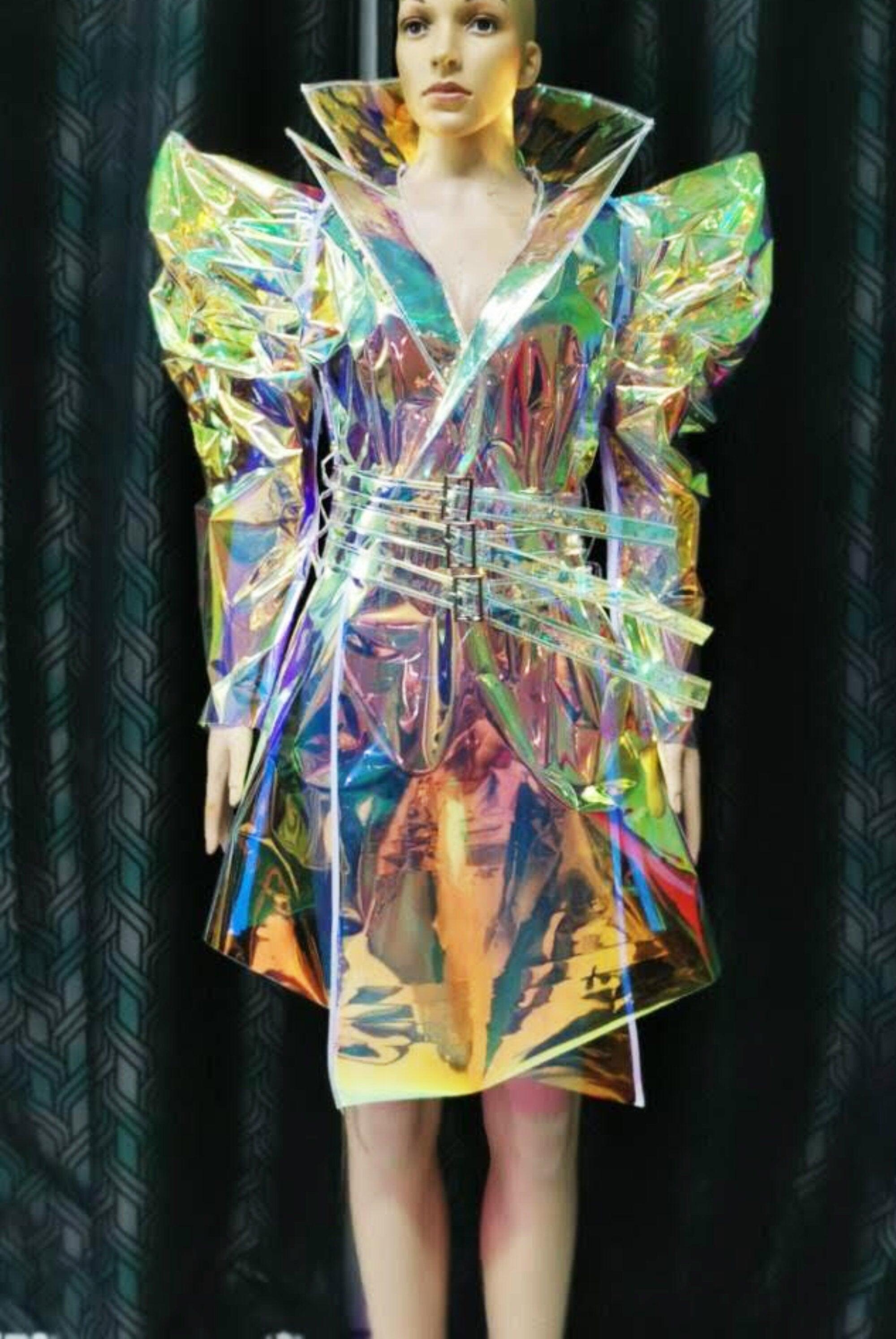 Da neena l1096 samurai inspired futurelistic leather pageant vegas jacket xs-xl