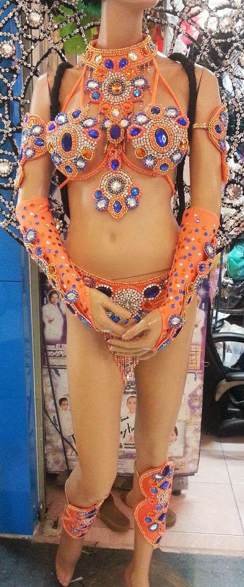 Da neena t026d samba parade drag crystal carnival rio dancer costume set xs-xl
