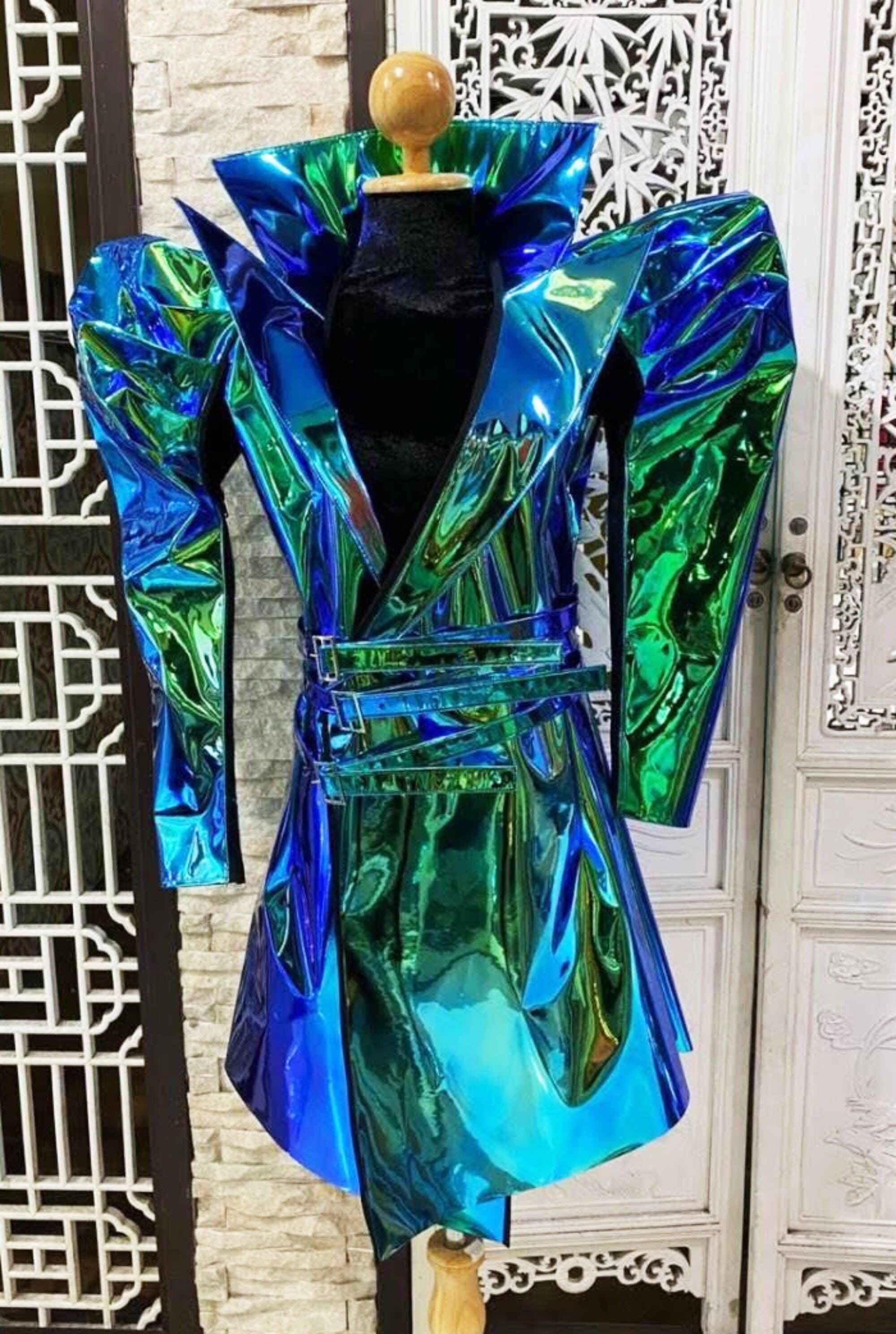 Da neena l1096 samurai inspired futurelistic leather pageant vegas jacket xs-xl