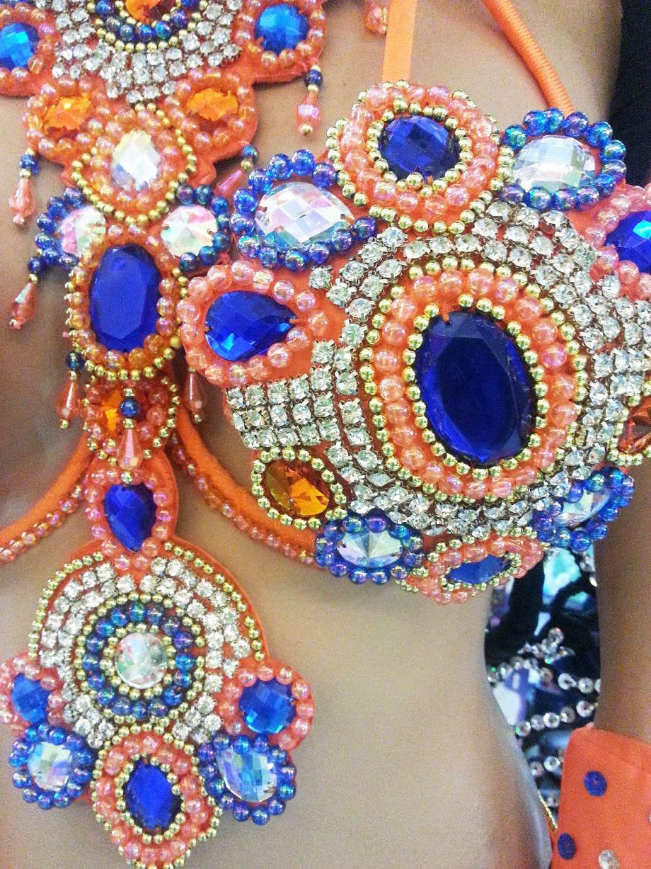 Da neena t026d samba parade drag crystal carnival rio dancer costume set xs-xl