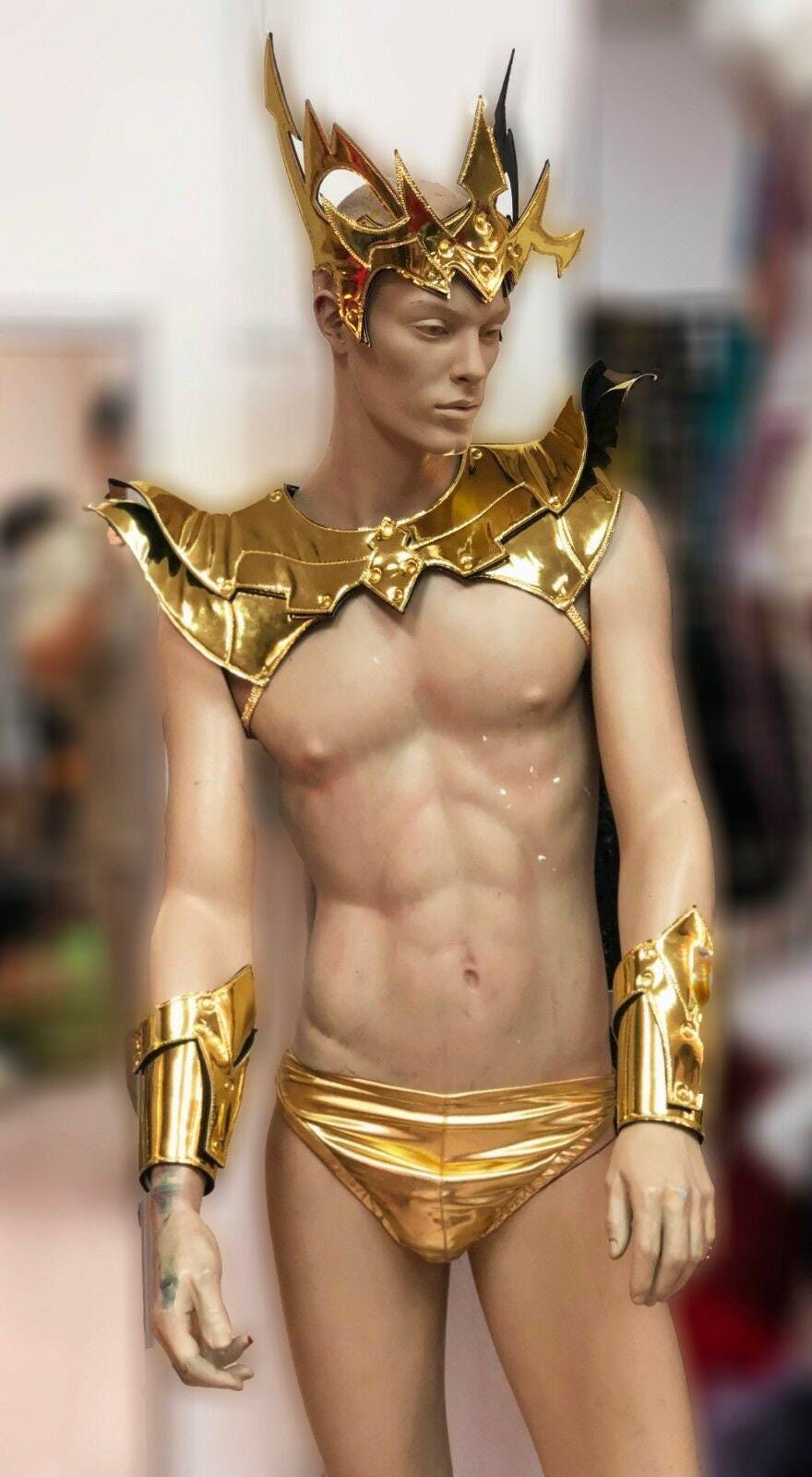 Da neena c912 warrior leather drag pageant dancer samba men man male headdress costume set xs-xl