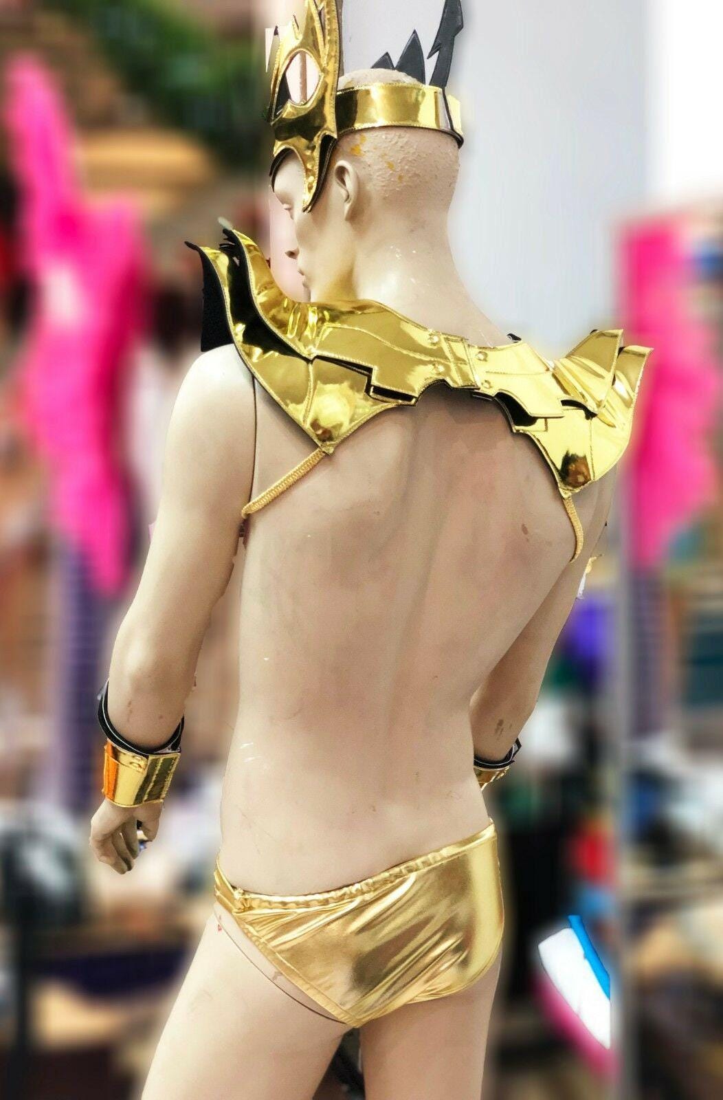 Da neena c912 warrior leather drag pageant dancer samba men man male headdress costume set xs-xl