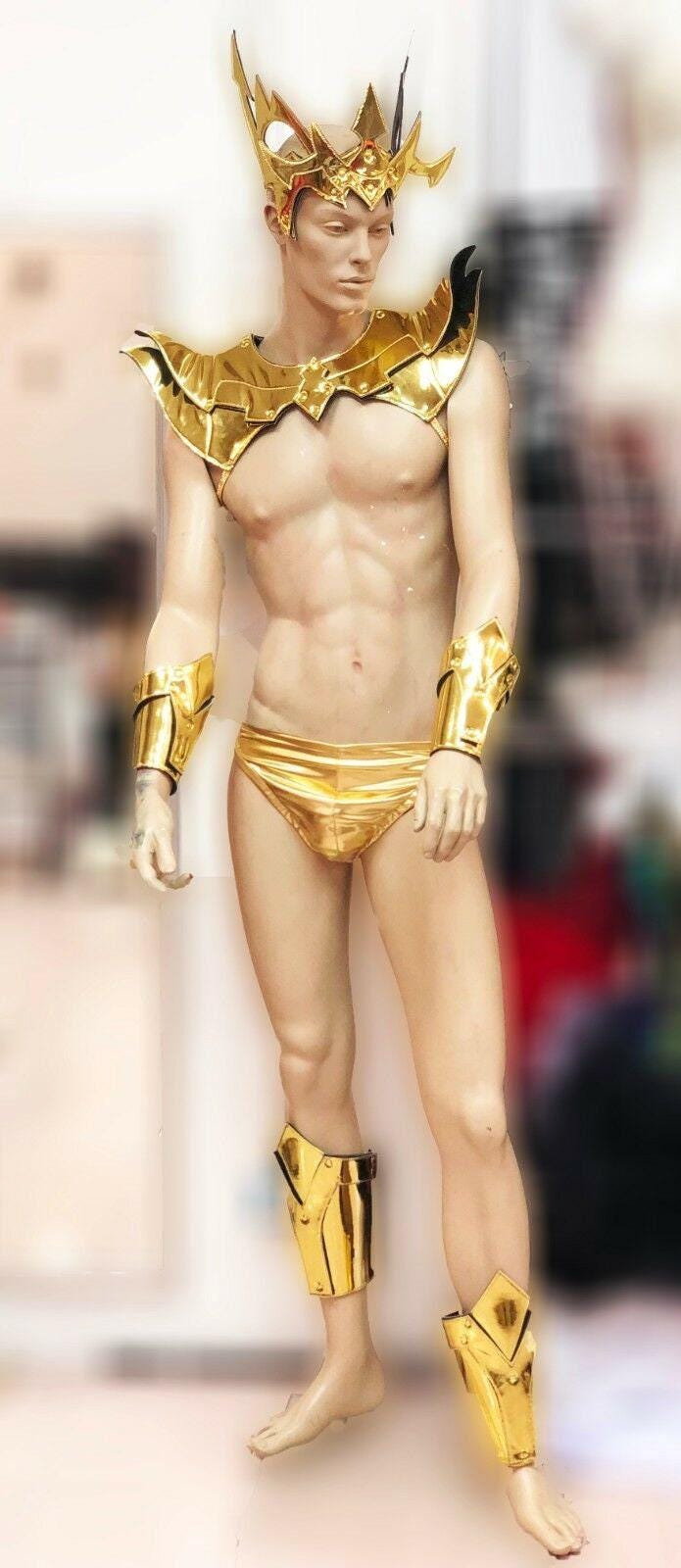 Da neena c912 warrior leather drag pageant dancer samba men man male headdress costume set xs-xl