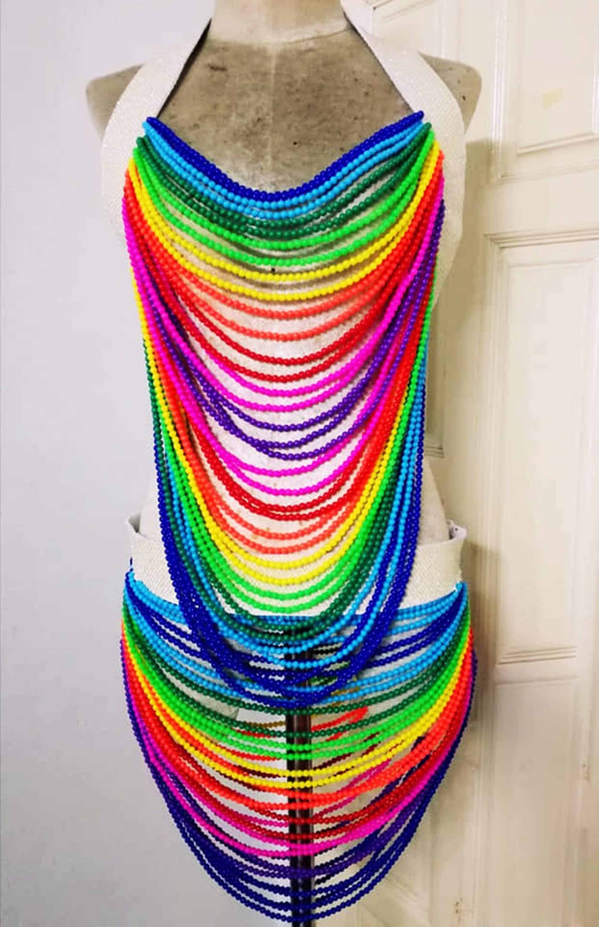 Da neena j1000 magic of bead chainmail bra belt skirt headdress costume set xs - xl