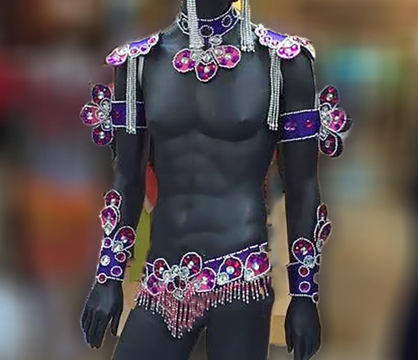 Da neena c0733p mohawk indian warrior parade rio dancer headdress men man male samba costume set xs-xl