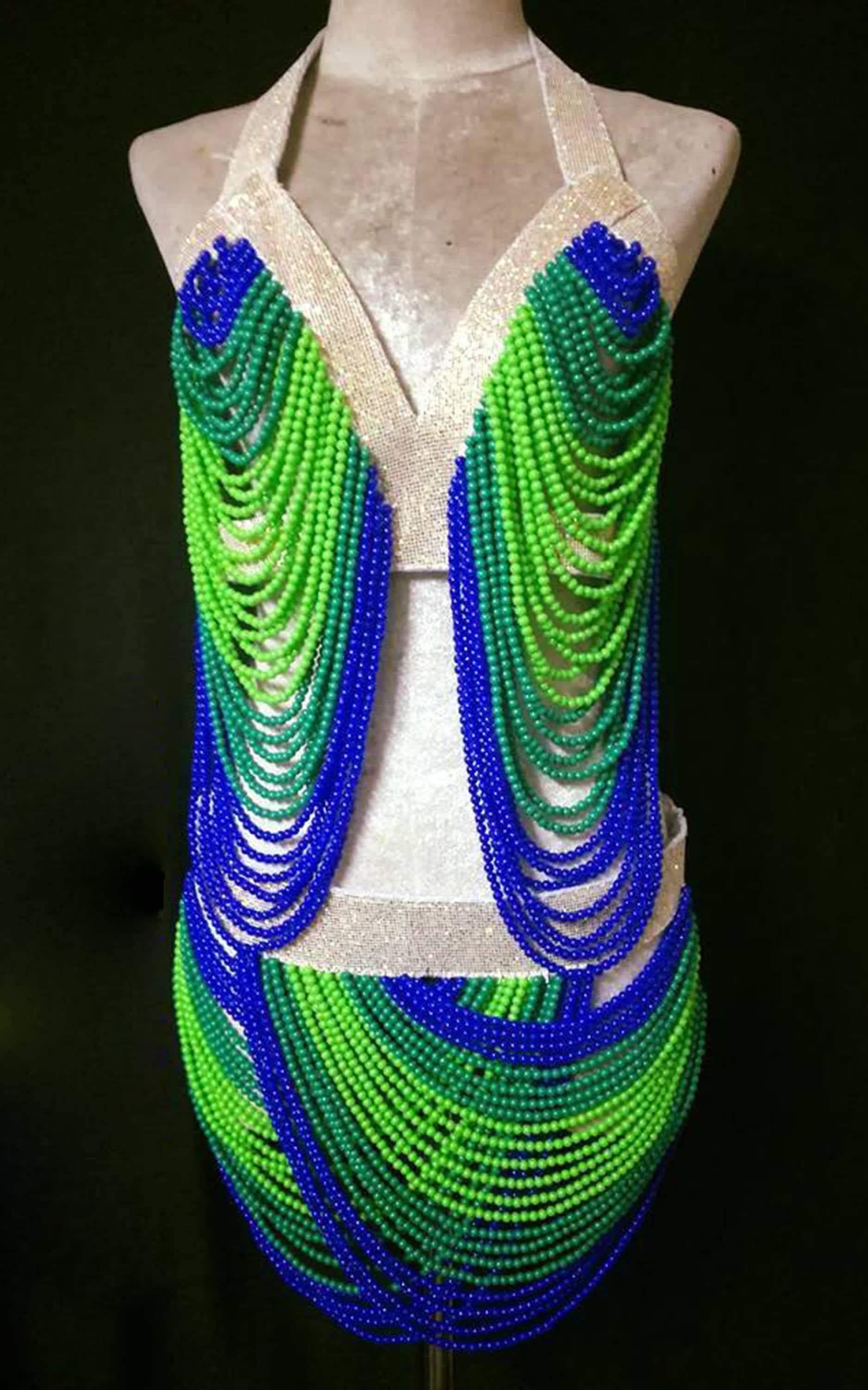 Da neena j1000 magic of bead chainmail bra belt skirt headdress costume set xs - xl