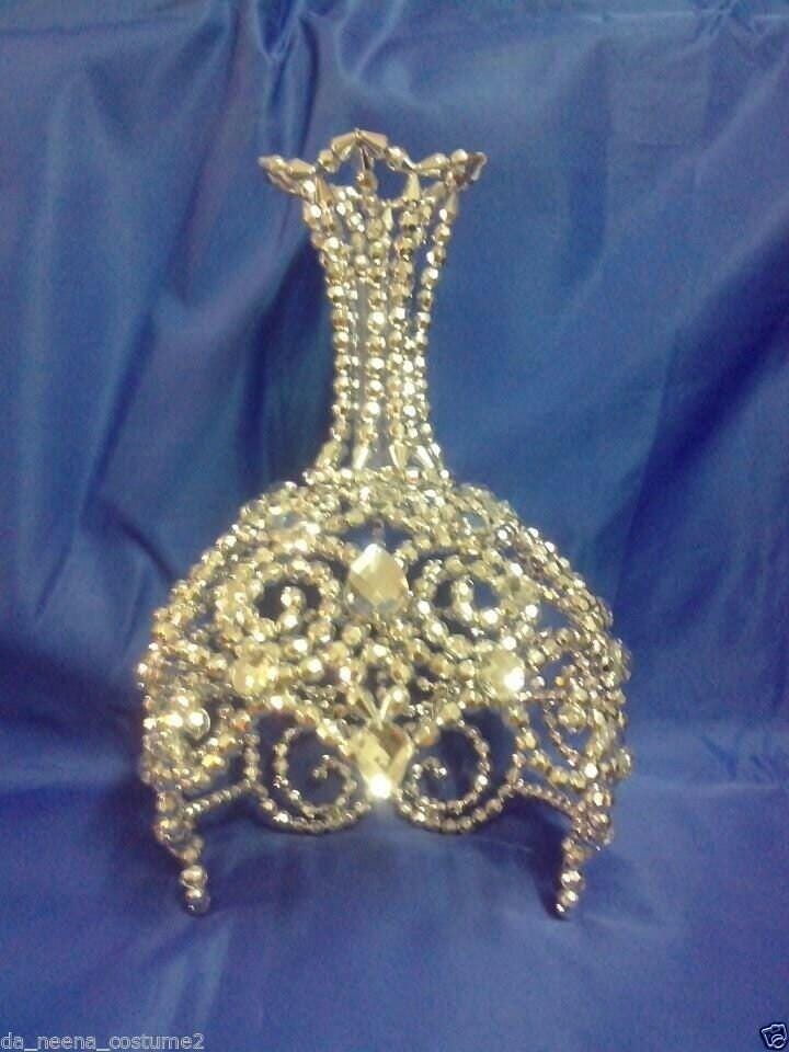Da neena h047 showgirl vegas cabaret drag pearl crystal crown headdress