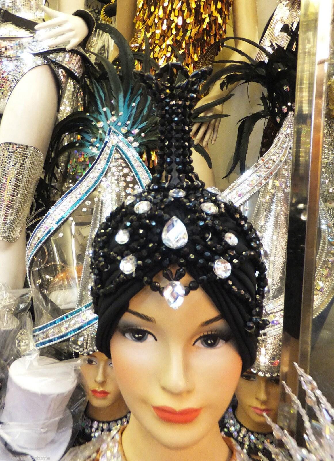 Da neena h047 showgirl vegas cabaret drag pearl crystal crown headdress