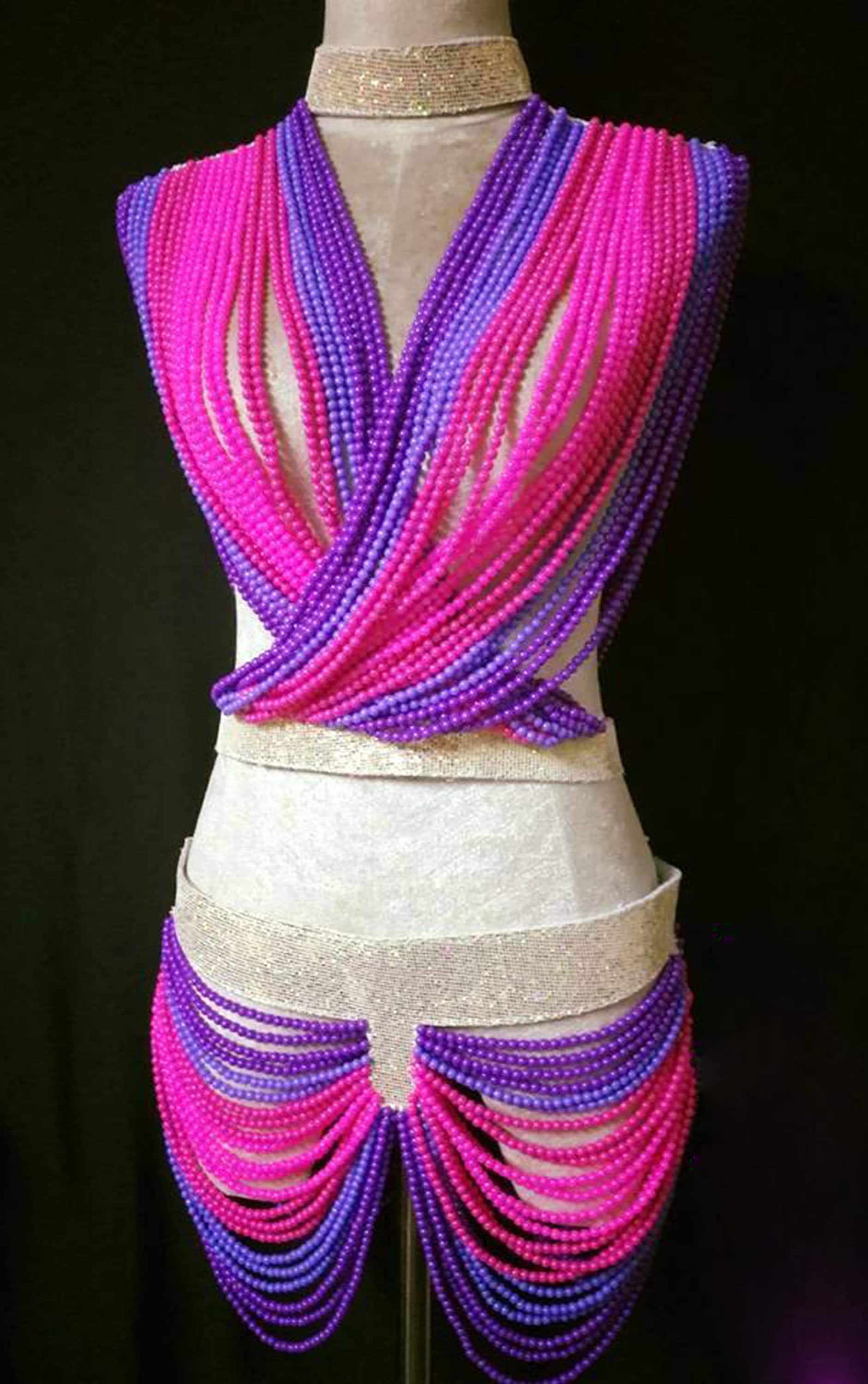 Da neena j1000 magic of bead chainmail bra belt skirt headdress costume set xs - xl