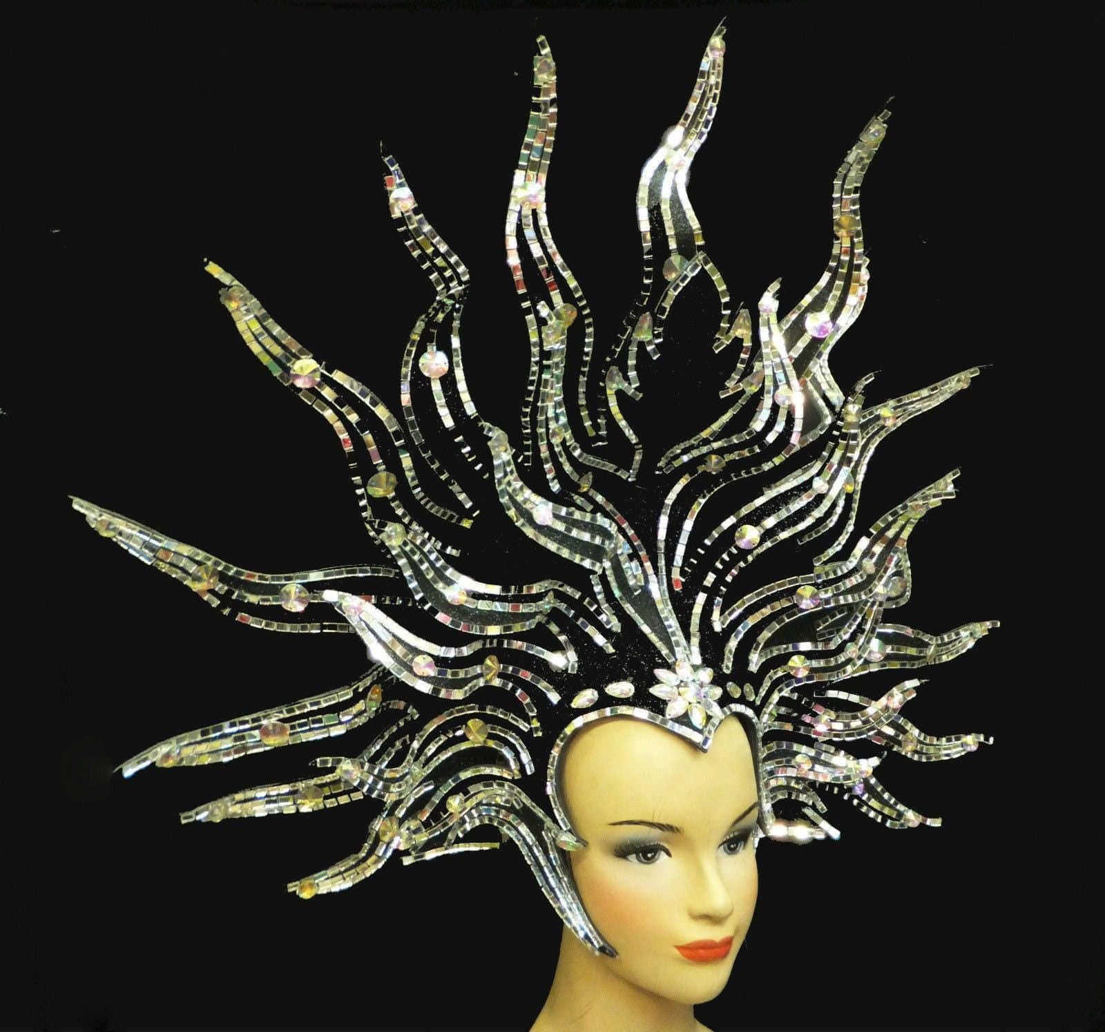 Evita fire1 sun dance vegas cabaret burlesque showgirl drag queen headdress