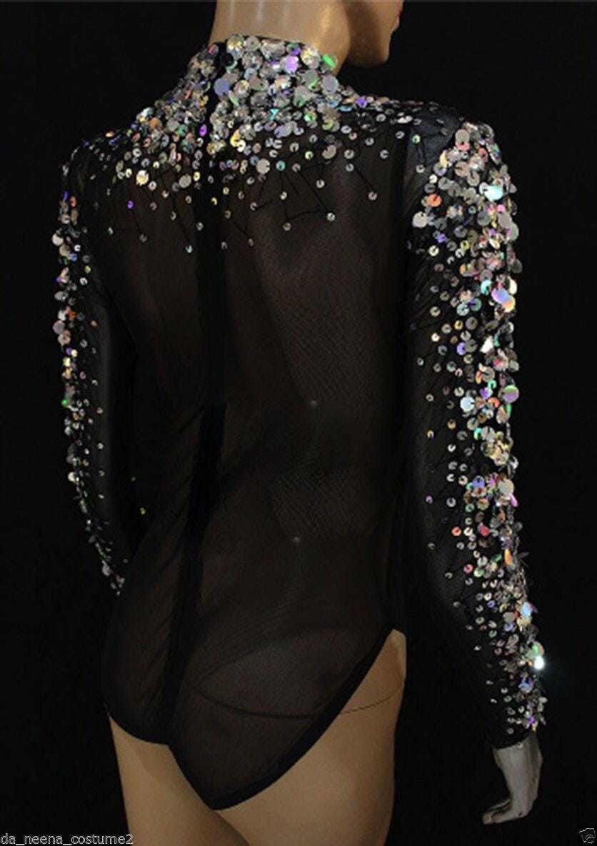 Da neena l037 lilac showgirl burlesque crystal nude leotard bodysuit xs-xl