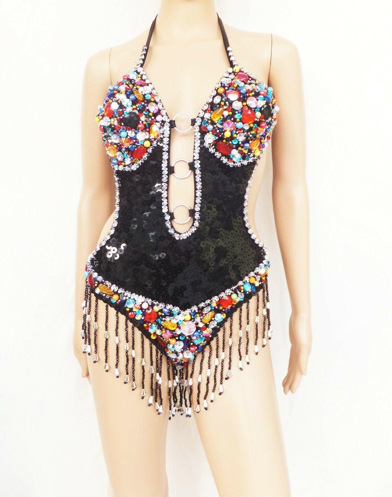 Da neena l013 vegas burlesque latin dance drag queen showgirl leotard xs-xl