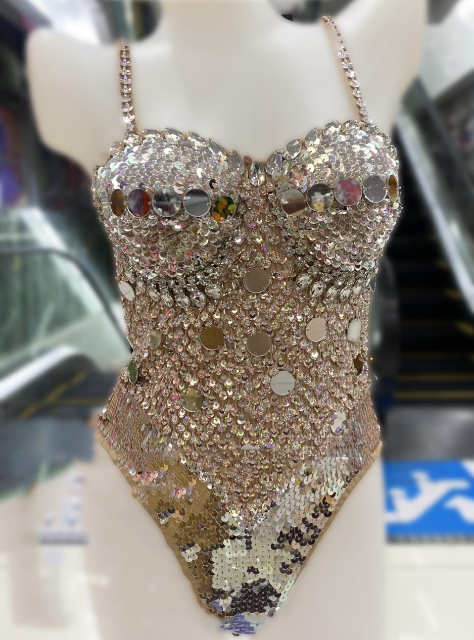 Daneena m1145  the highlights sexy star queen burlesque showgirl costume bodysuit xs-xl