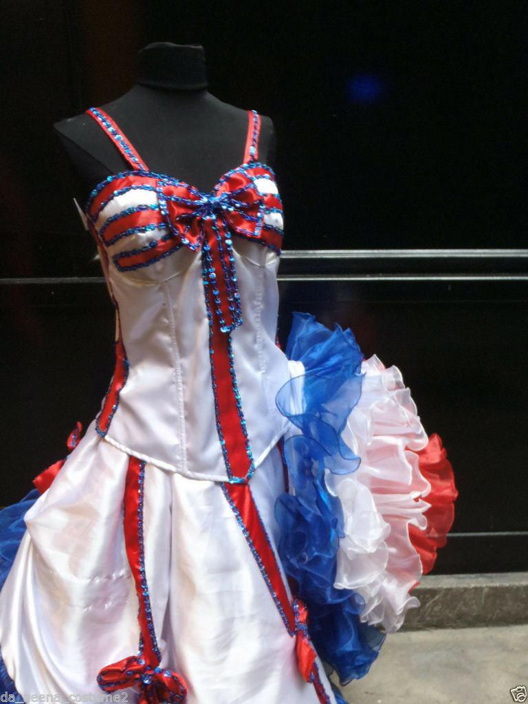 Can can m052 moulin rouge french authentic can can dress costume set