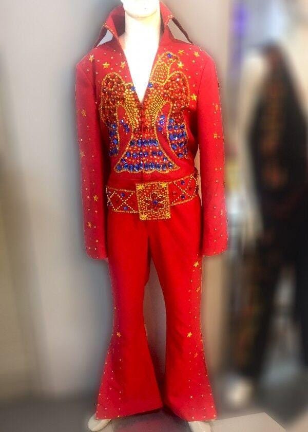 Da neena rock 'n' roll legend-inspired  custom made the king american eagle aloha jumpsuit costume