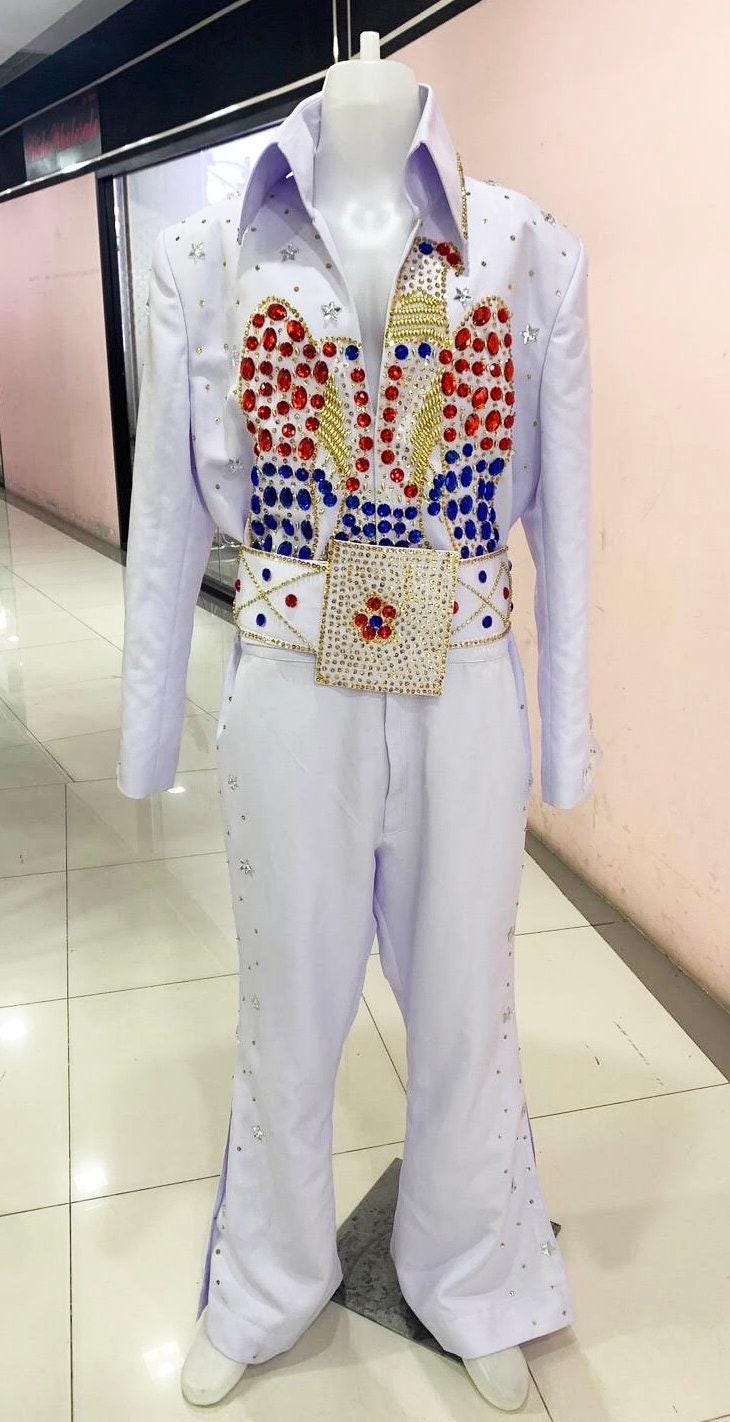 Da neena rock 'n' roll legend-inspired  custom made the king american eagle aloha jumpsuit costume