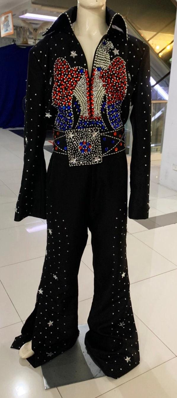 Da neena rock 'n' roll legend-inspired  custom made the king american eagle aloha jumpsuit costume