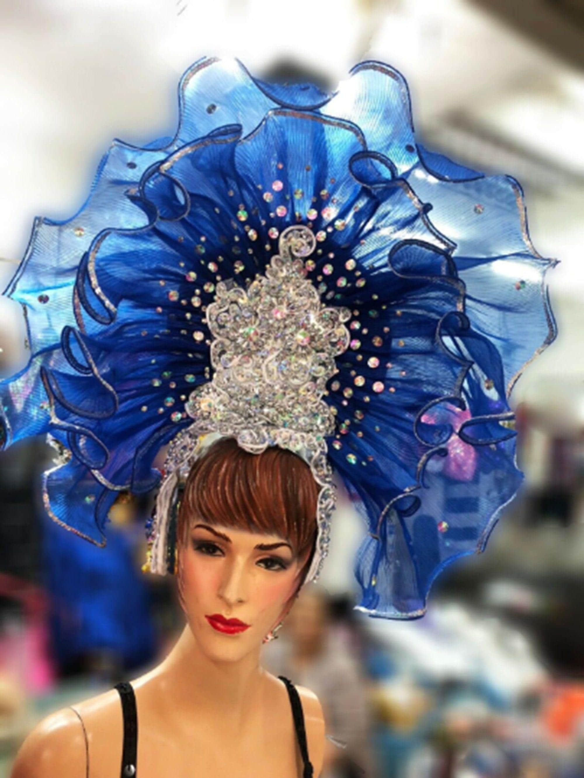 Da neena h910 waterfall ruffle organza showgirl backpiece shoulder piece headdress