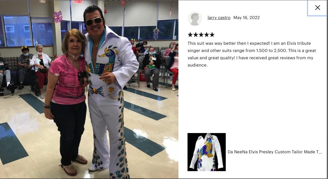 Da neena rock 'n' roll legend-inspired  custom made the king american eagle aloha jumpsuit costume