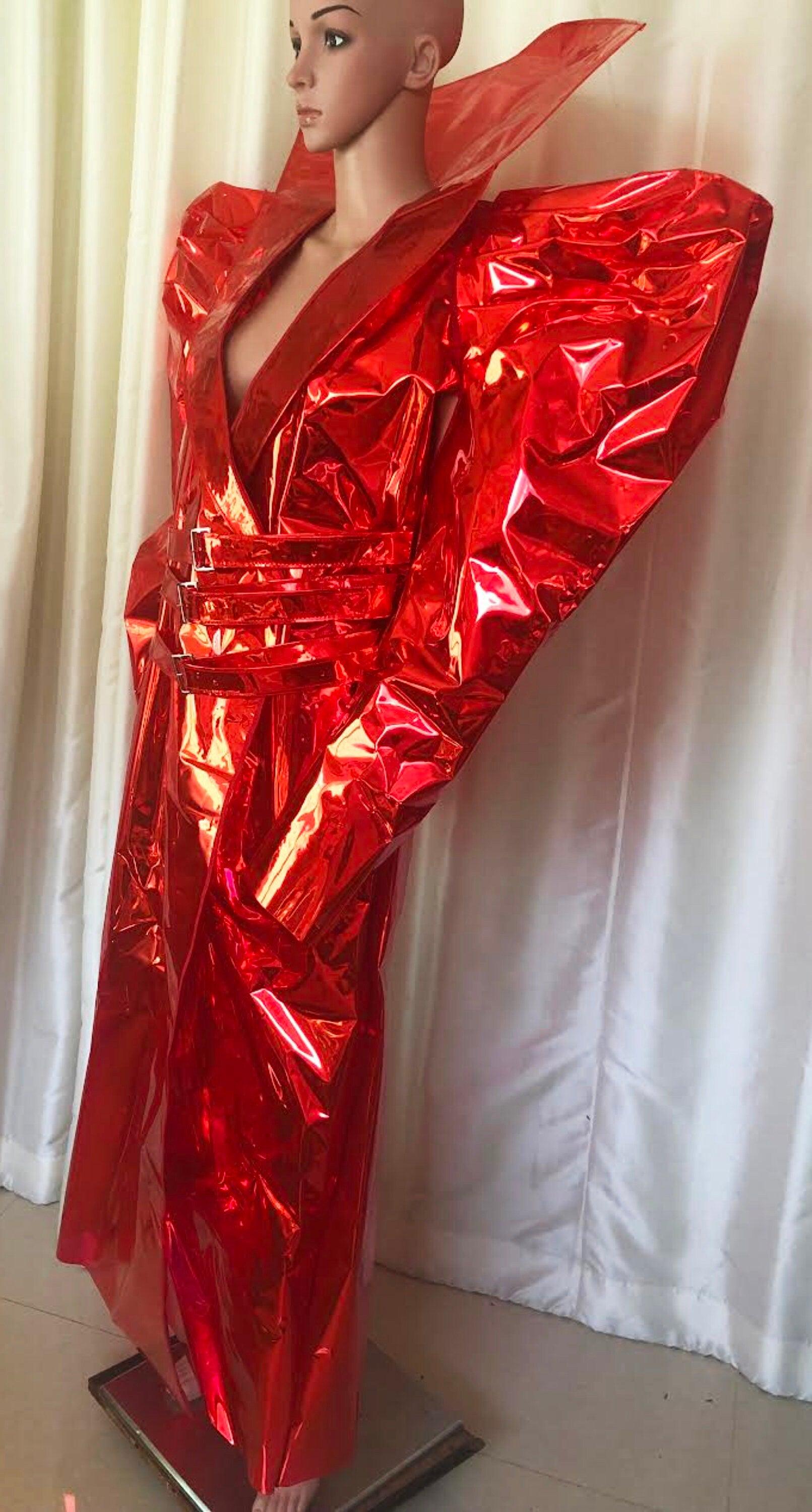 Da neena l1096l samurai inspired futurelistic leather pageant vegas jacket coat xs-xl