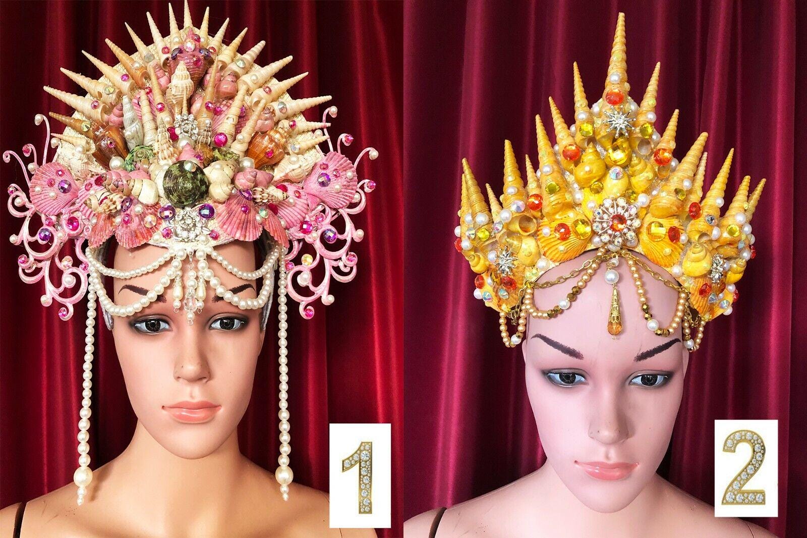 Da neena h1050 sea ocean poseidon shell queen crystal showgirl pageant headdress