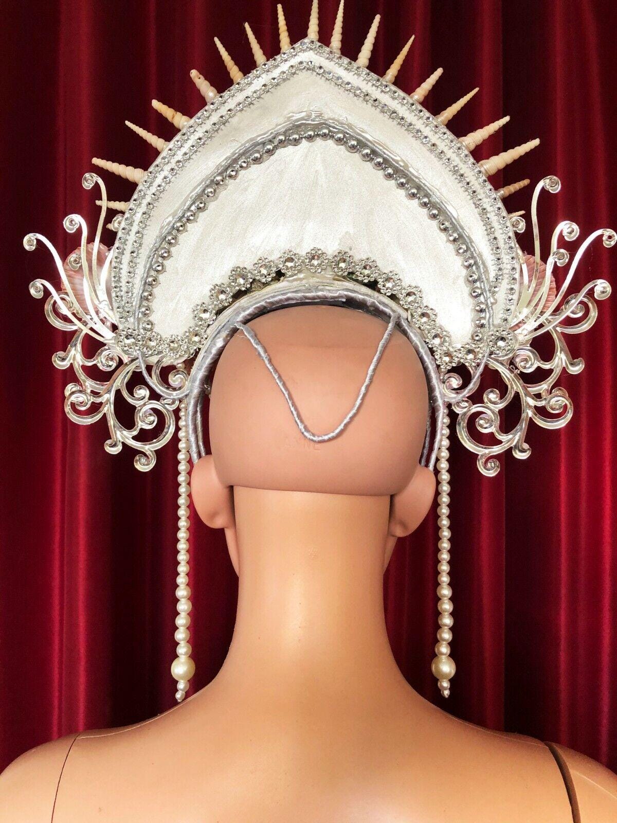 Da neena h1050 sea ocean poseidon shell queen crystal showgirl pageant headdress