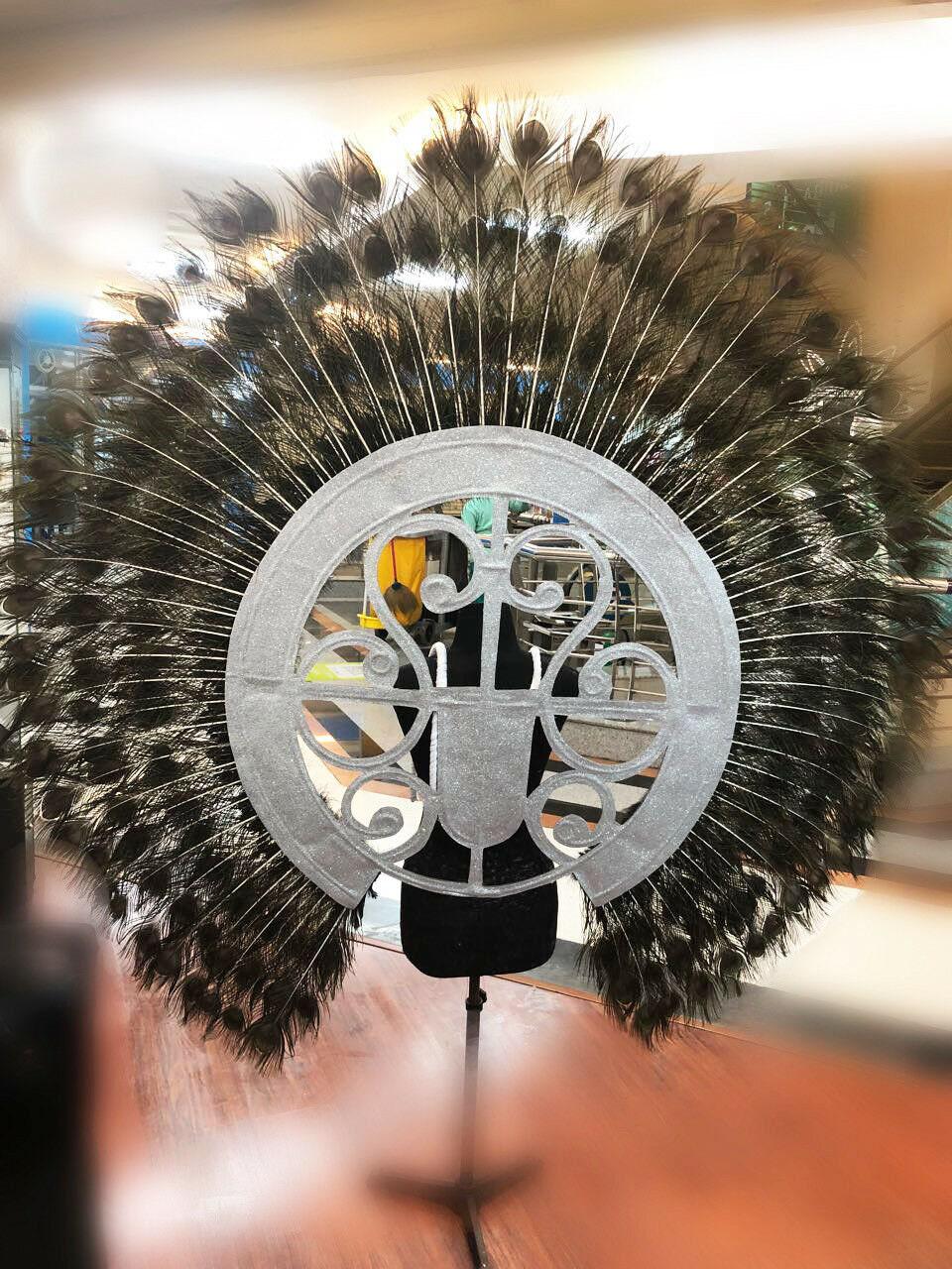 Da neena b905 peacock angel showgirl vegas pageant feather wings backpiece