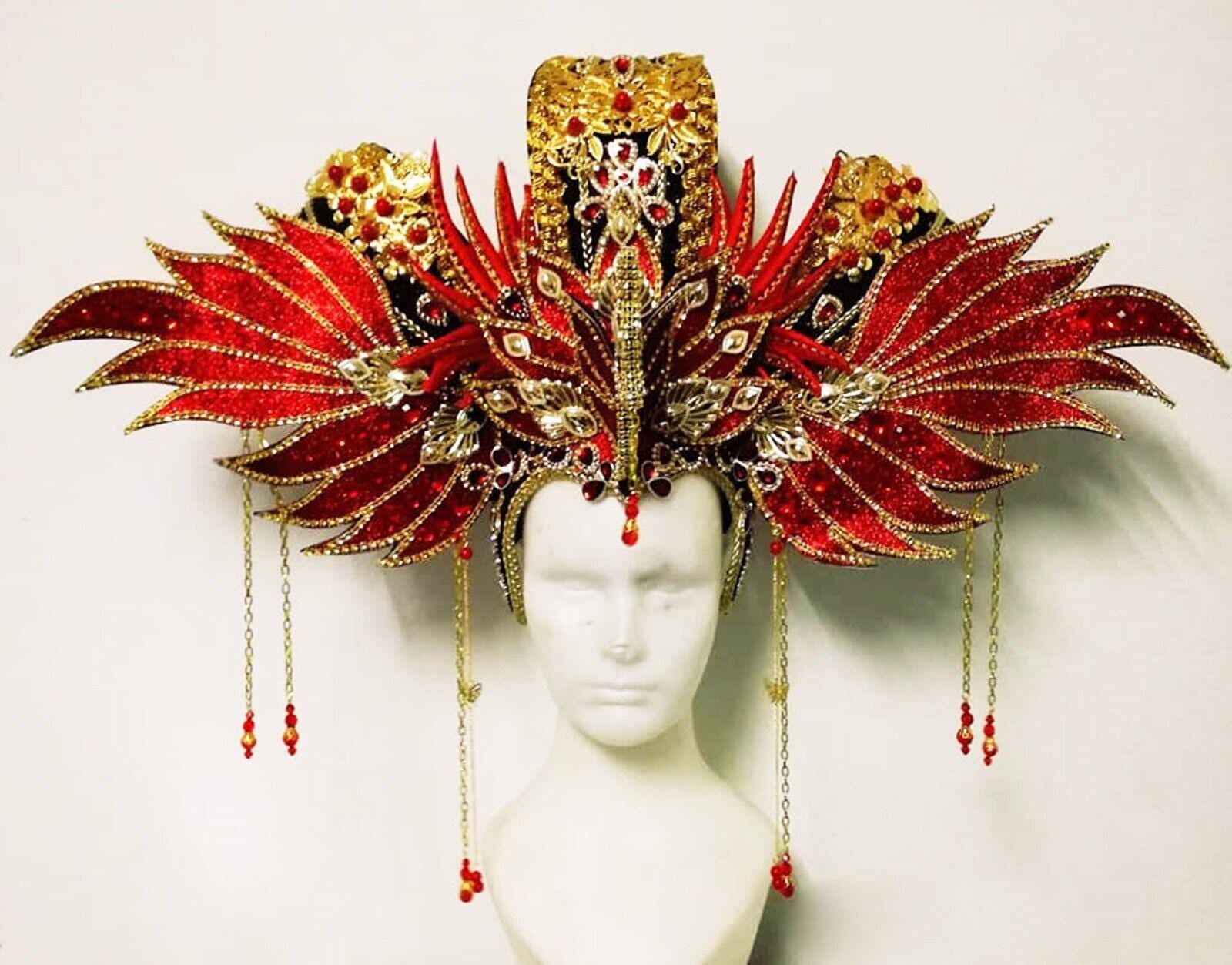 Da neena h1079 eagle asian chinese japan emperor empress vegas crystal headdress