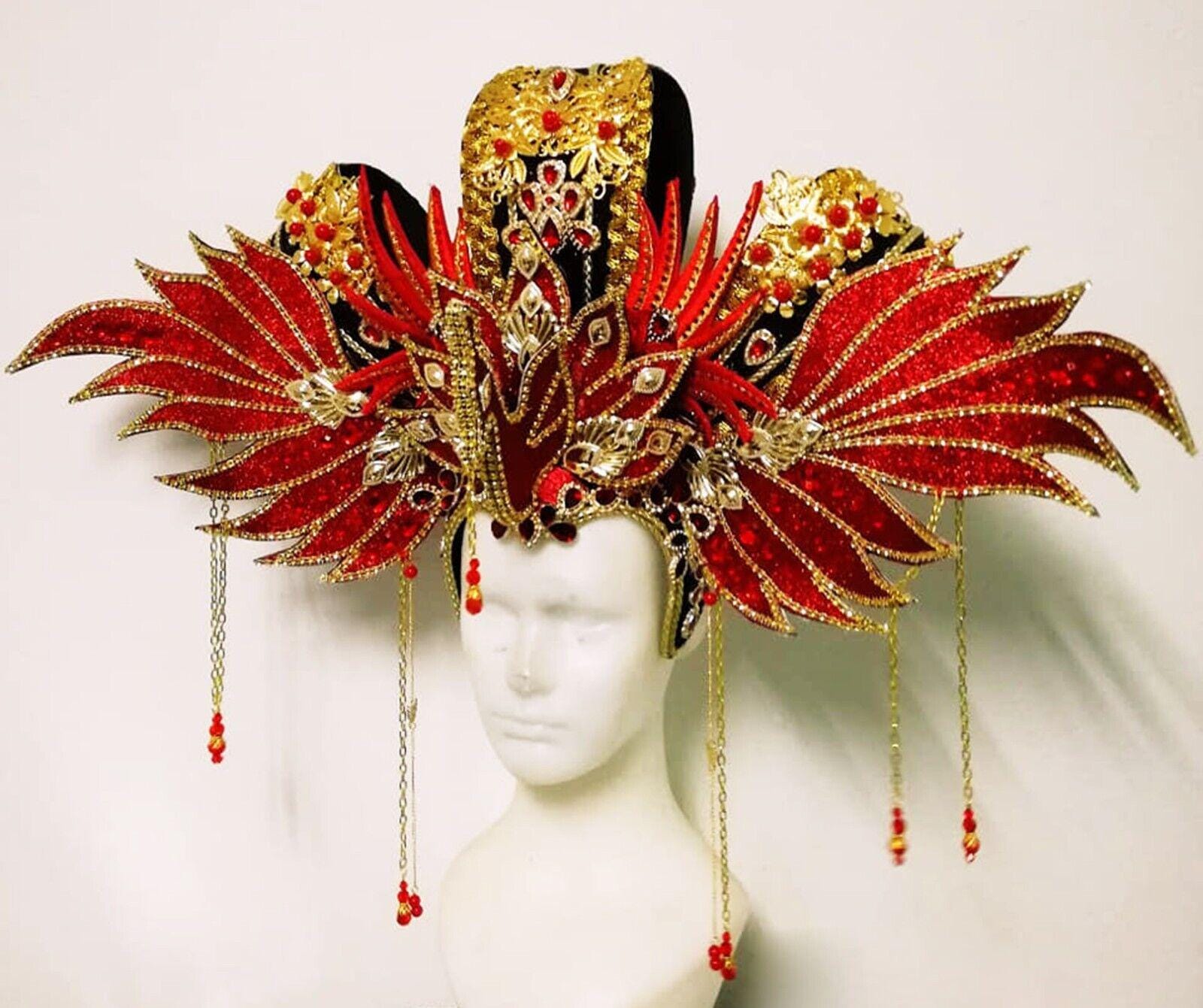 Da neena h1079 eagle asian chinese japan emperor empress vegas crystal headdress