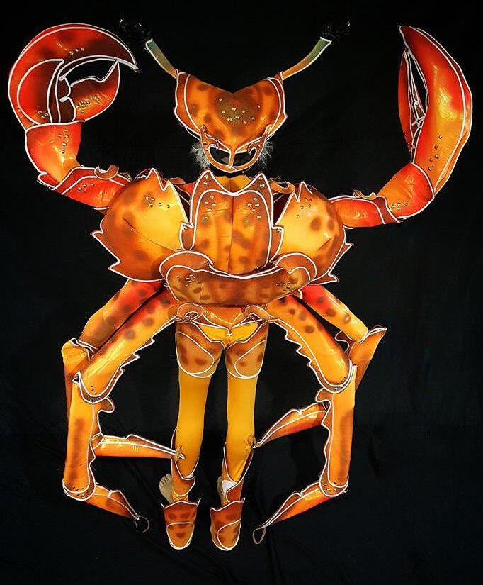 Da neena hut c843 grand crab alien circus samba parade dancer costume set xs-xl