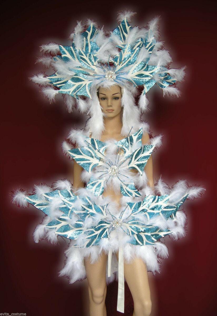 Da neena c005 feather showgirl cabaret drag cotton candy costume set xs-xl