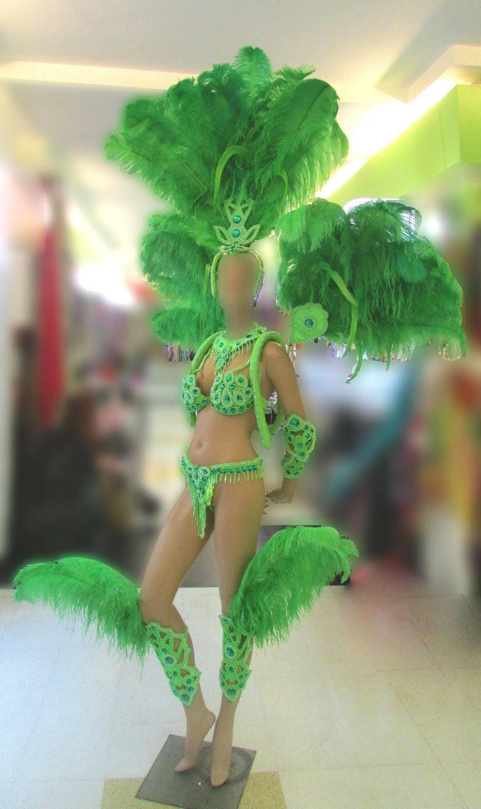 Da neena c072 samba ostrich feather headdress shoulder pieces costume set xs-xl