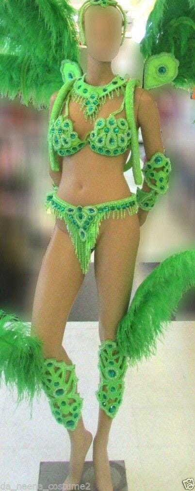 Da neena c072 samba ostrich feather headdress shoulder pieces costume set xs-xl