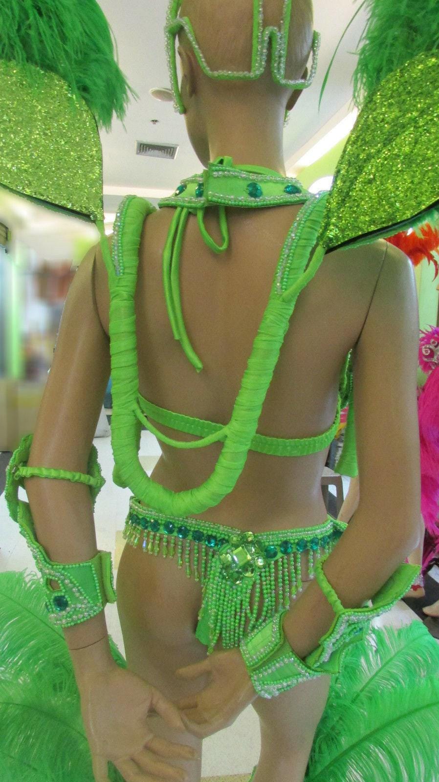 Da neena c072 samba ostrich feather headdress shoulder pieces costume set xs-xl