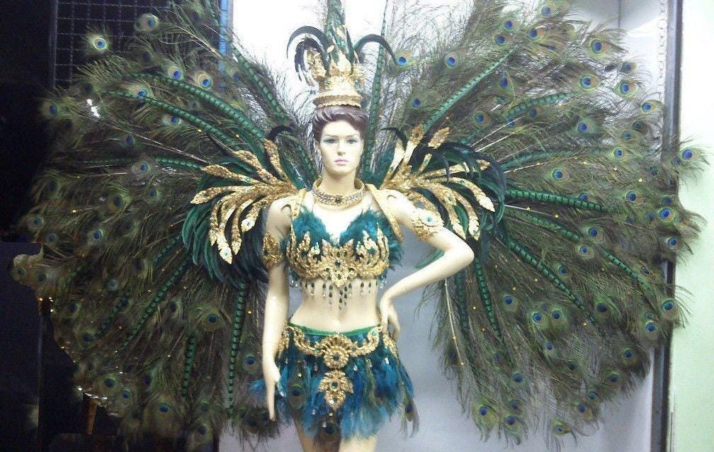 Da neena c020 show vegas feather peacock angel wings backpiece