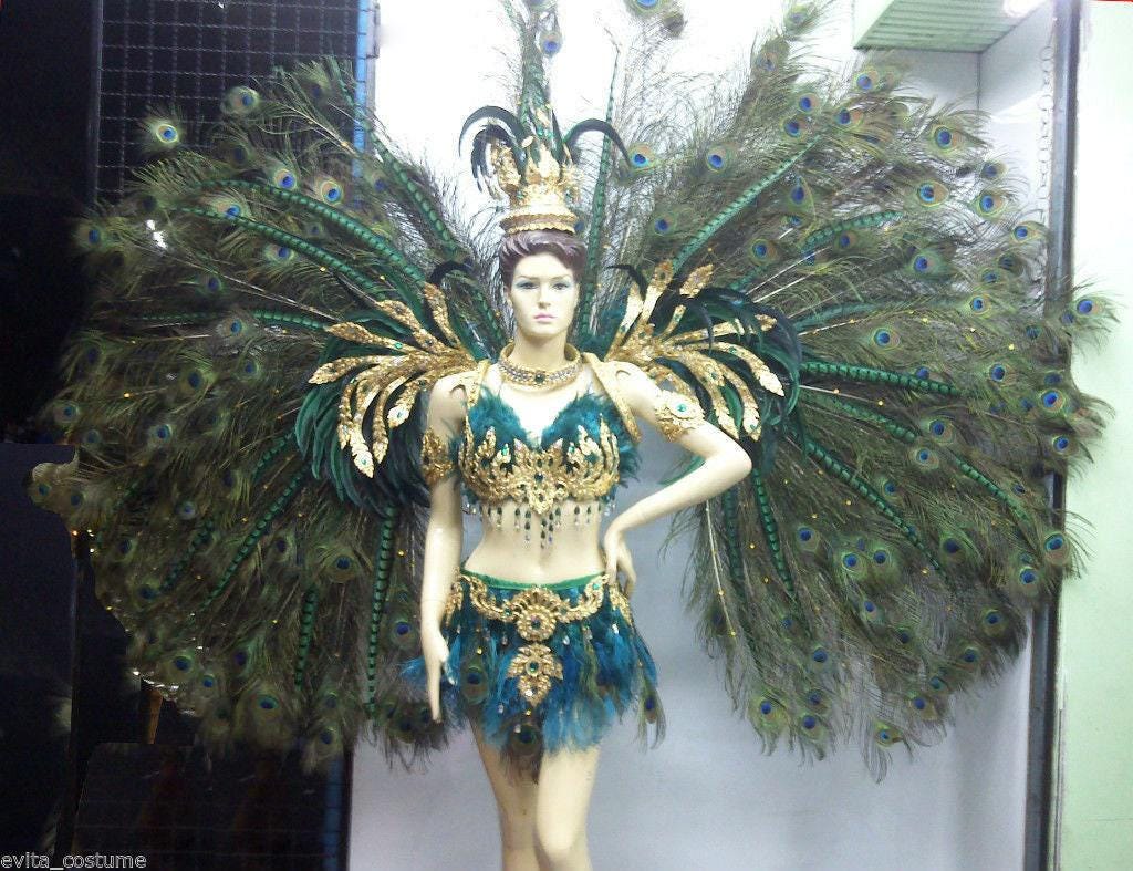 Da neena c020 show vegas feather peacock angel wings backpiece