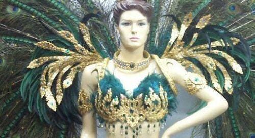 Da neena c020 show vegas feather peacock angel wings backpiece