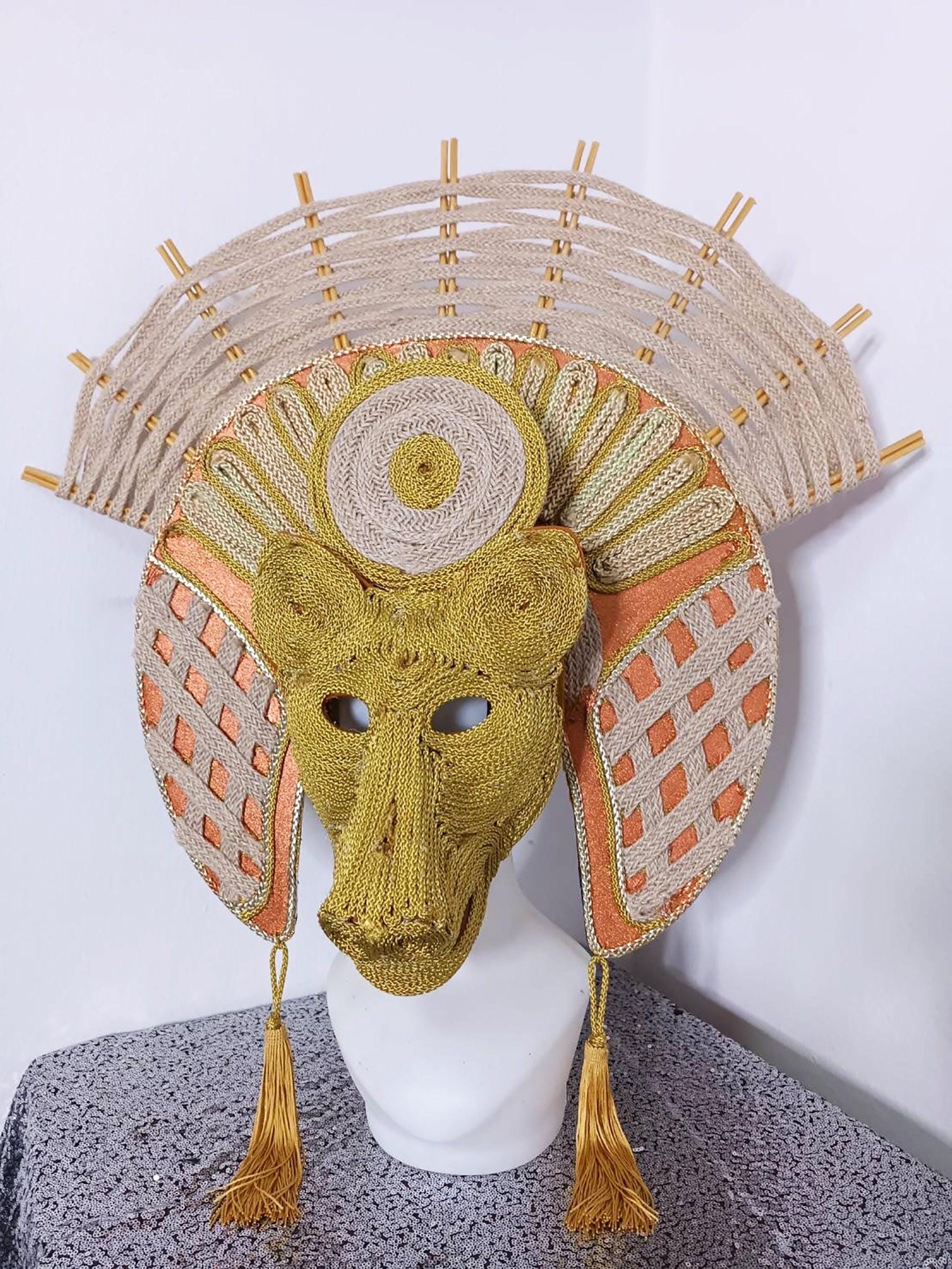 Da neena h1090 egypt anubis god tribe pageant dance vegas drag cabaret showgirl headdress