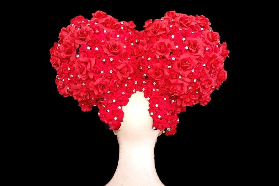 Da neena h078 red rose valentine flower headdress