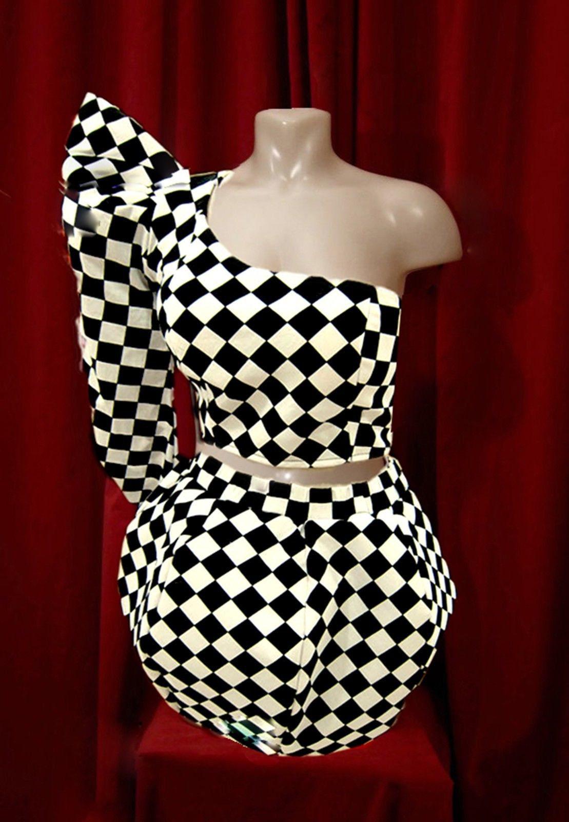 Da neena l0400 futuristic beyonce lady gaga dress ballon top skirt xs-xl