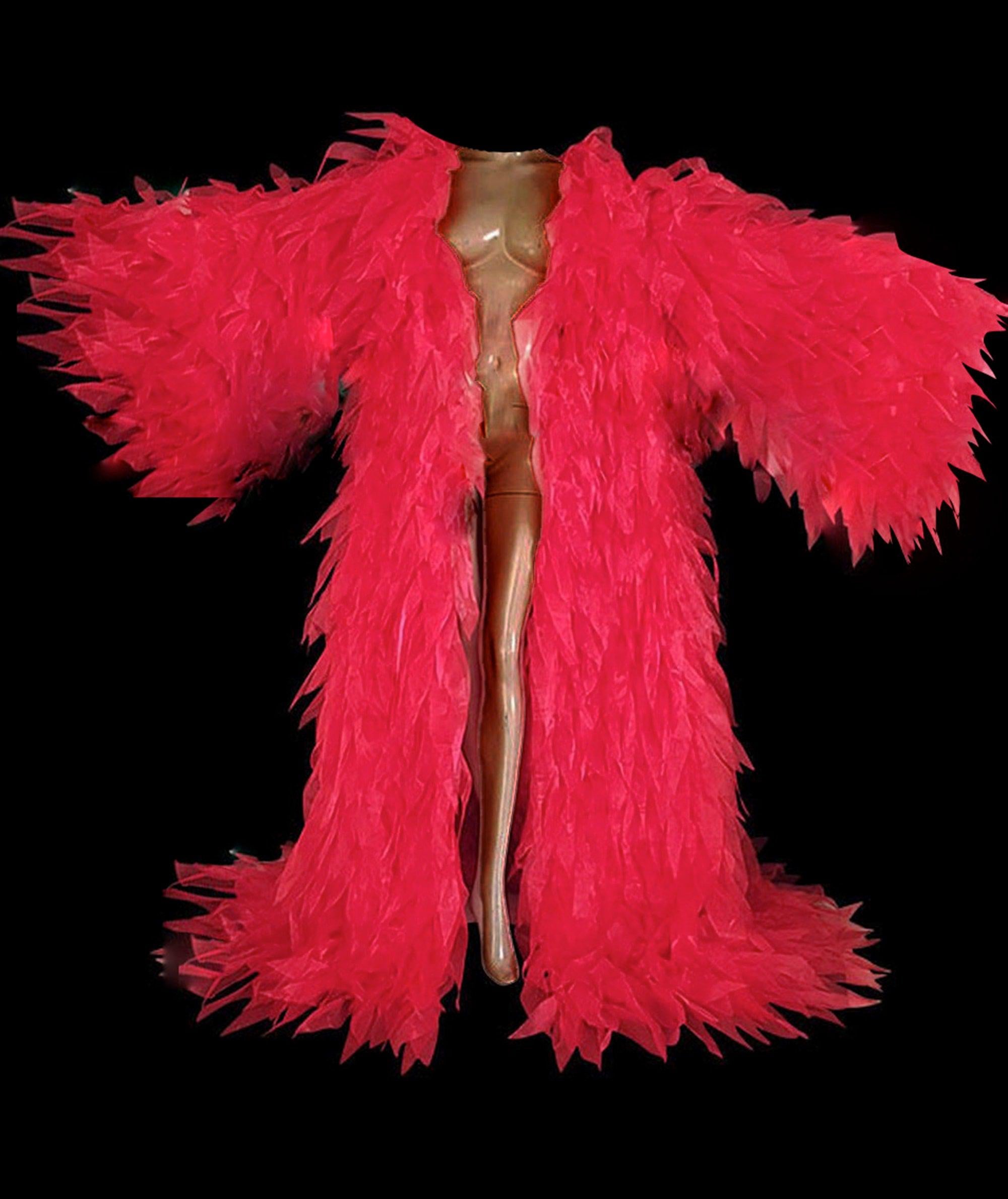 Da neena c1066l winter collection organza drag prom ruffle showgirl jacket coat