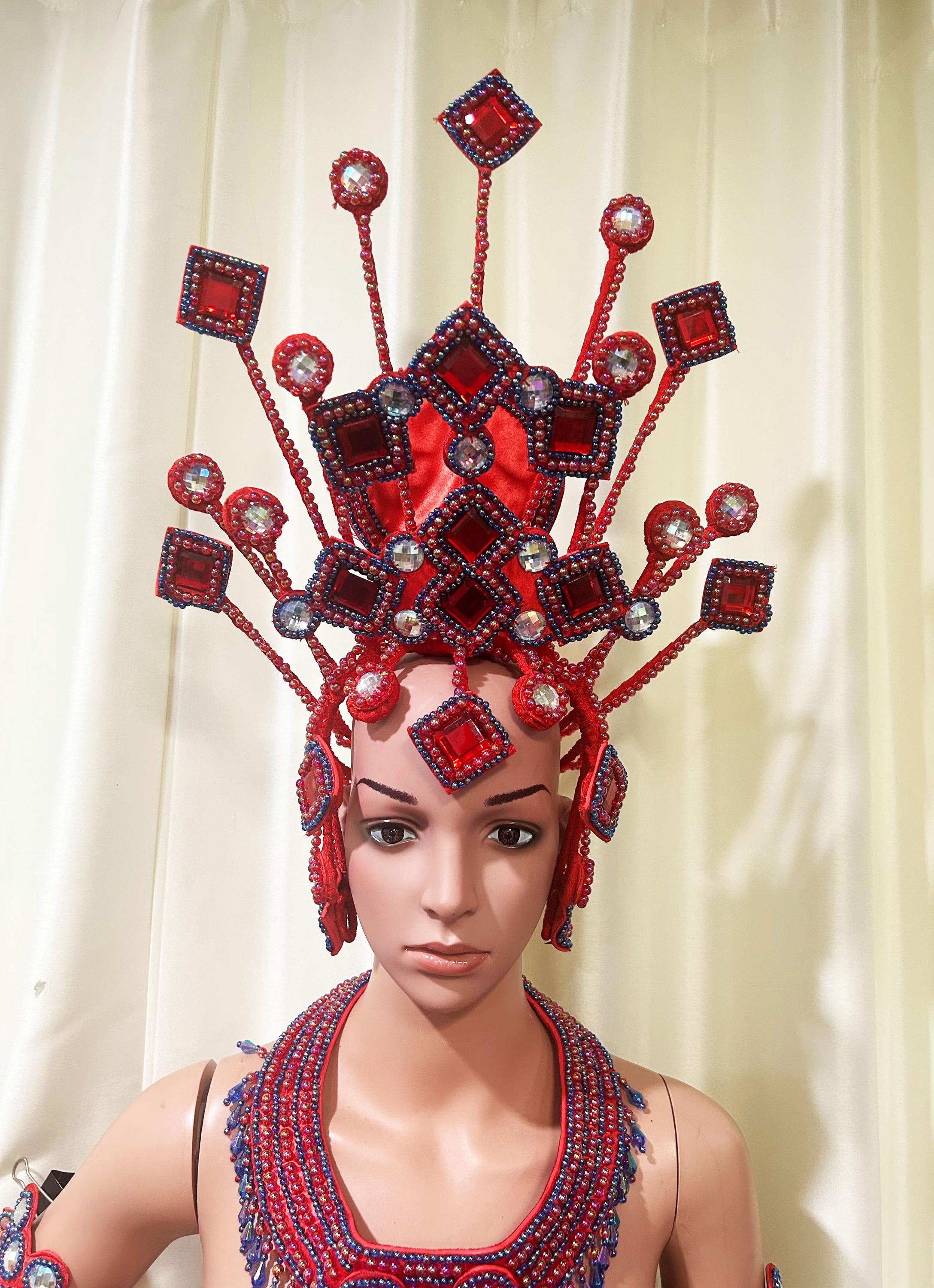 Da neena c0733a  flag parade rio dancer headdress men man male samba costume set xs-xl